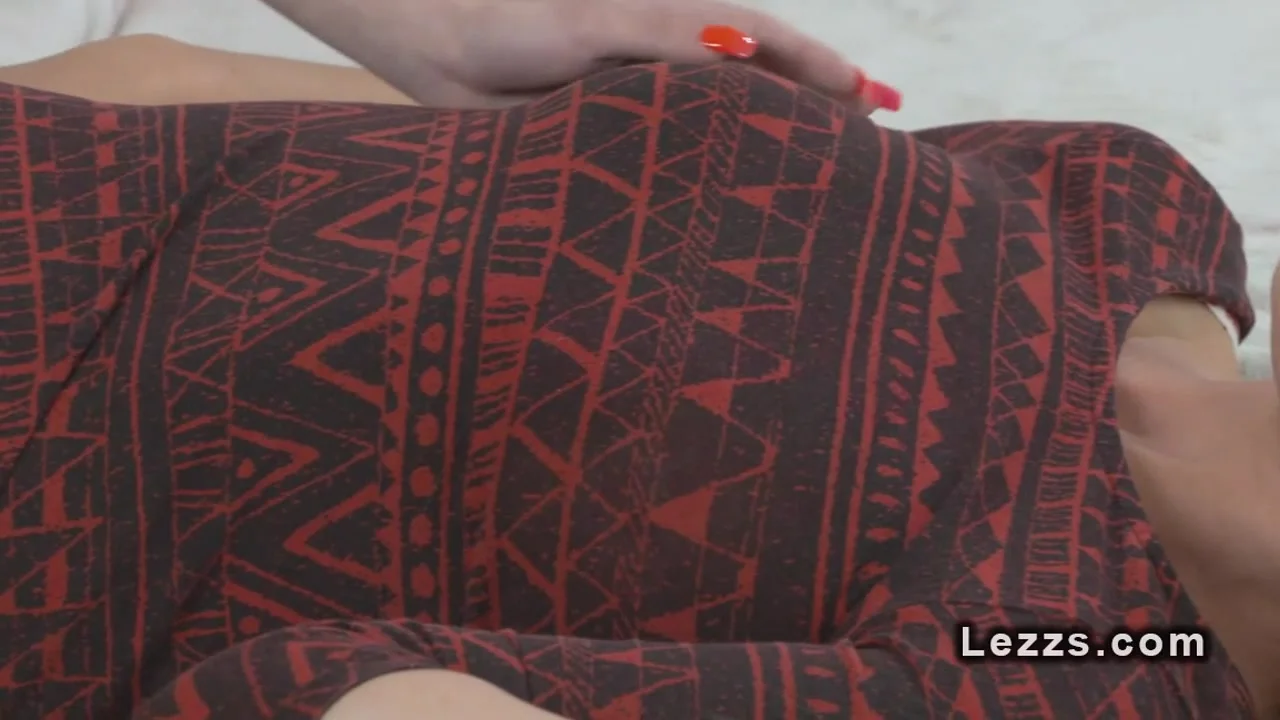 Lesbians stripping colorful dresses