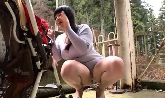 Fat girl toys her big fat caboose