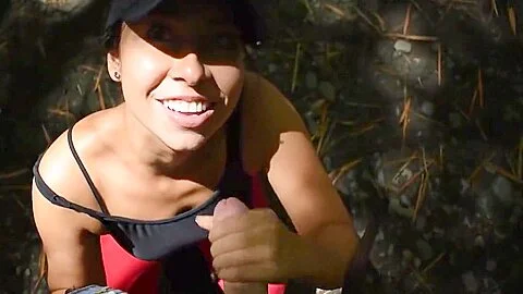 latina sucking penis in the forest 2