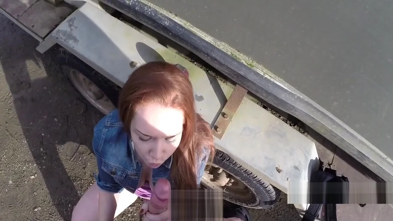 Busty redhead fucks cop outdoors