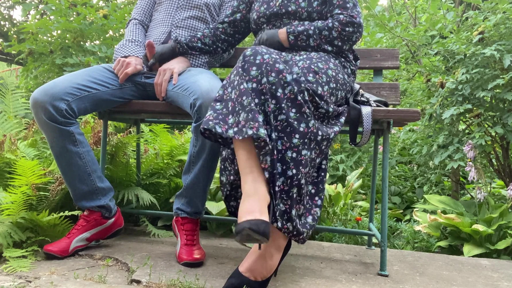 Handjob Latex Glove Cock Outdoor And Take Glove For Cuckold Hubby