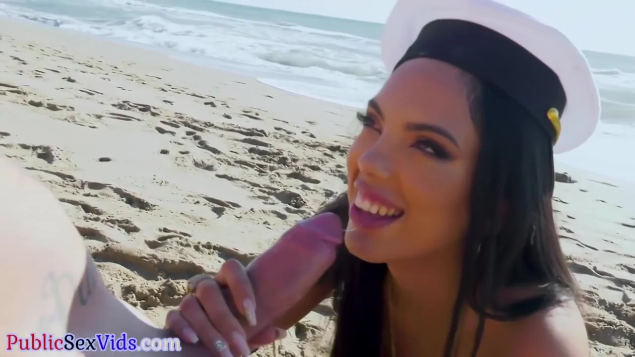 Sailor Latin Busty Babe Publicly Fucked On The Beach