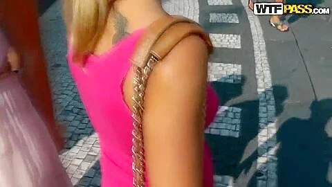 Kinky Bella Baby doing naughty things in public places