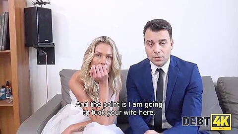 Debt Collector Fucks The Bride In White Dress With Claudia Macc