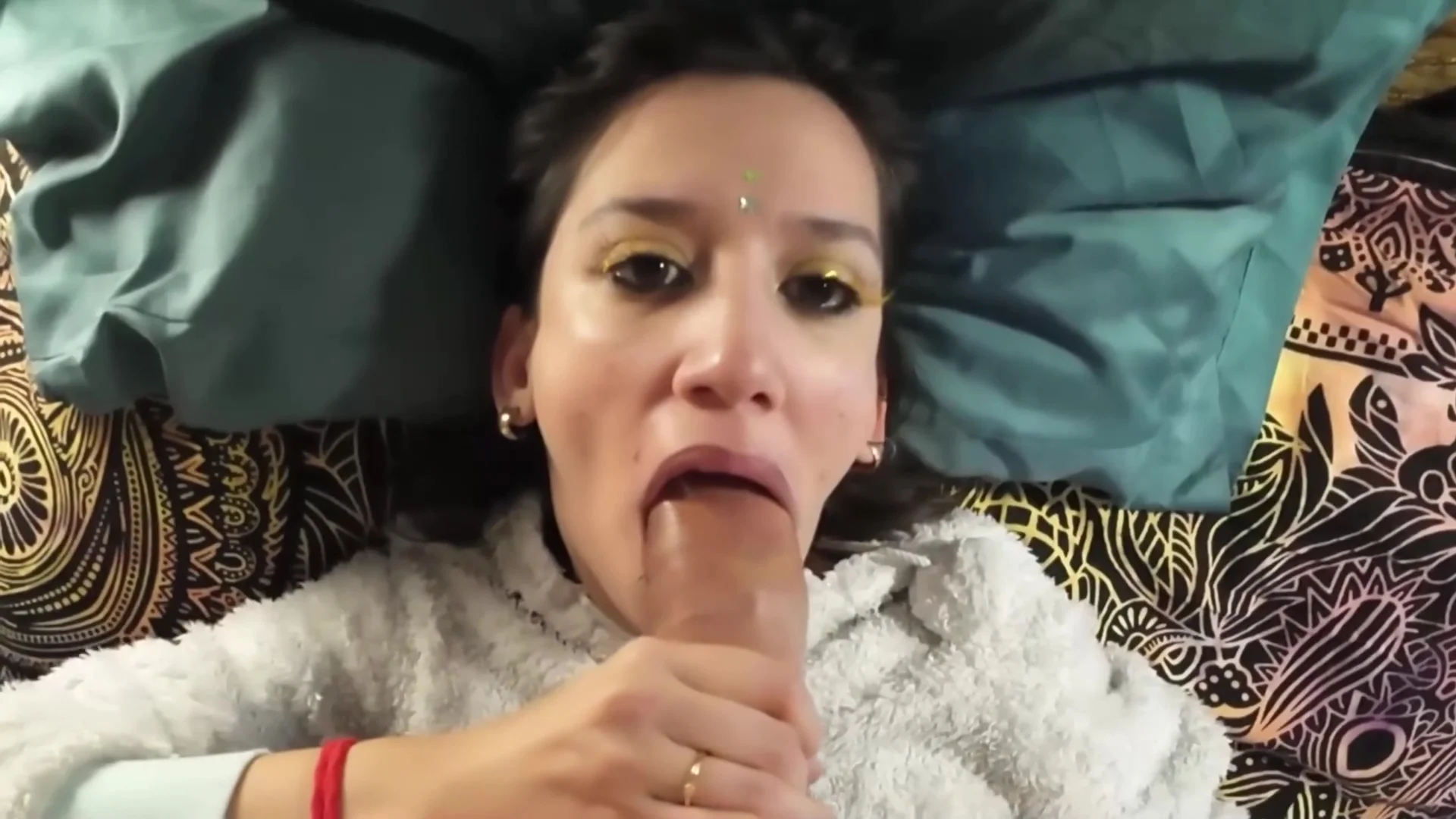 Skinny Girl With Fat Ass Swallows Cum Of The Big Cock Man With Bushy Moustache