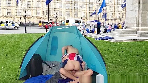 BREXIT - English teen 18+ fucked in front of the British Parliament