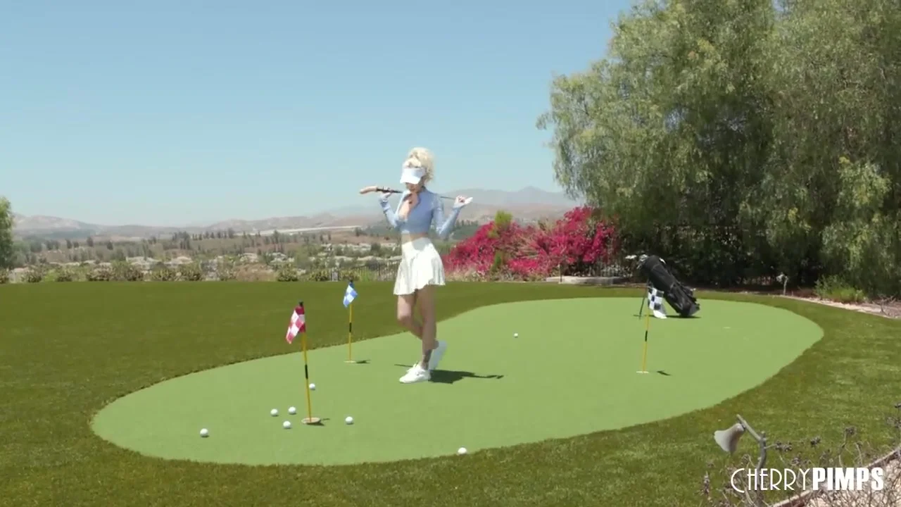 All Natural Big Tits Blonde Skye Blue Goes Golfing and Fucks Herself Silly with a Dildo