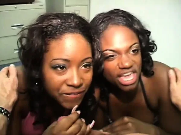 Black Diamond swaps a sticky load with her horny ebony friend