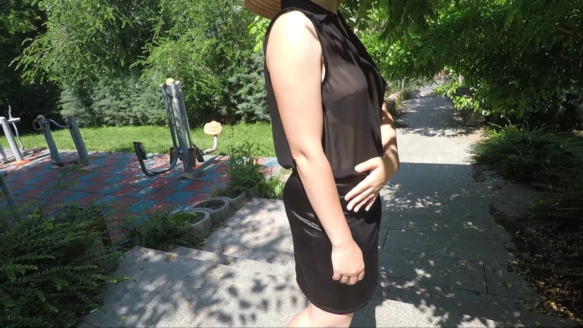 I Walk At Park Without Bra Jerk Off Guy In Car Turn Him On But Let Him Cum On Me Only In Evening!