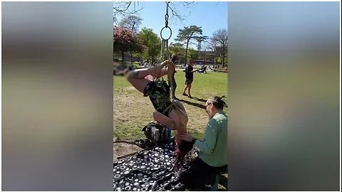 Verified Amateurs In Public Park Shibari: Girl Suspended From Tree Doing A Full Rotation!