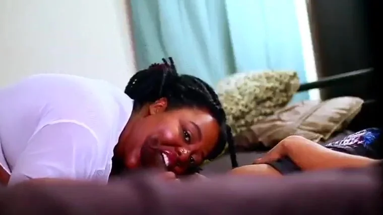 BLACK GRANNY SUCKS FUCKS AND TAKES A LOAD IN HER ASS