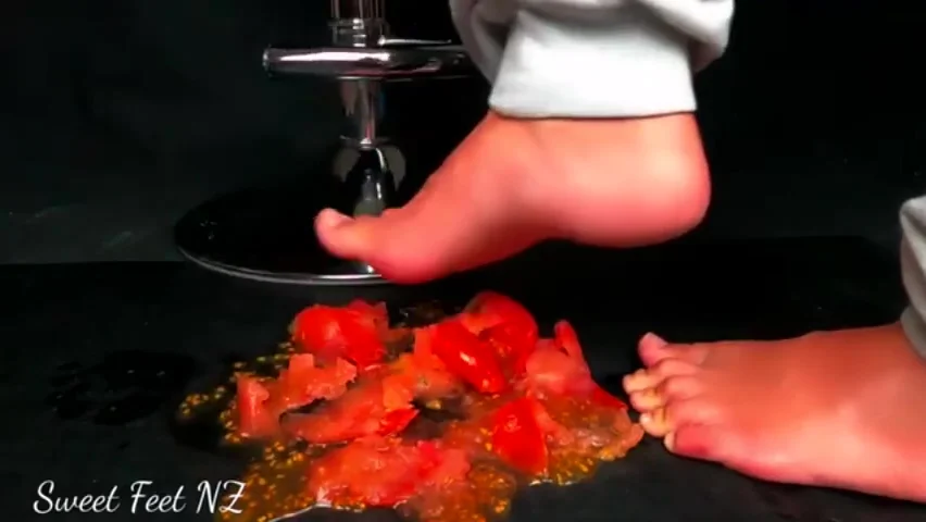 Tomato Squishing With Sweet Feet