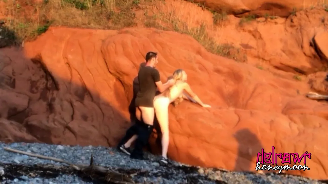 Amateur Couple Sex On The Beach (nova Scotia) With Honey Moon