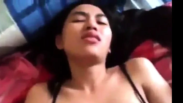Indonesian teen moaning on her back