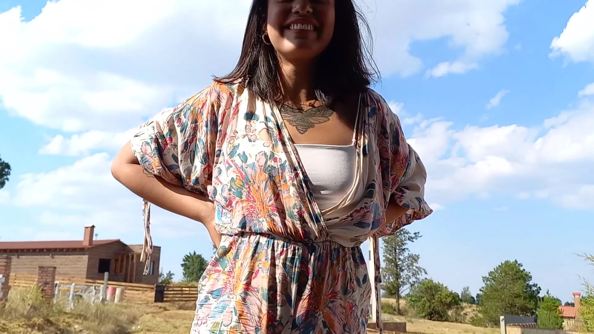 Public Creampie Inside The Car In A Neighborhood