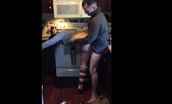 Girl Cumming On Husbands Friends Dick In The Kitchen