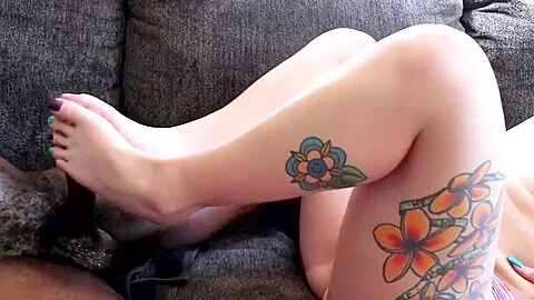 NikkiPresents Topless Dick Playing FootJob HandJob