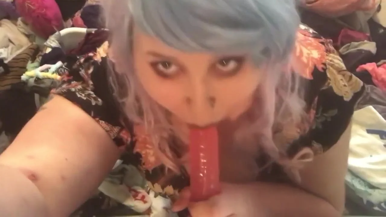 Big tit teen 18+ chokes on huge dildo
