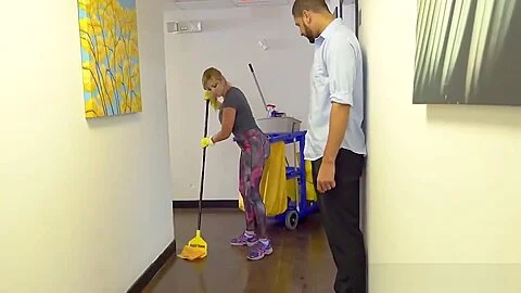 Big Titty maid sucks hard cock pov