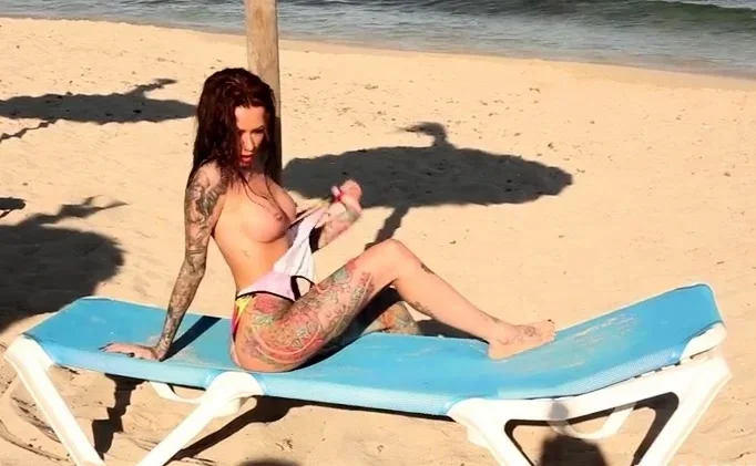 ThisIsGlamour Becky Holt On The Beach BTS LEWD