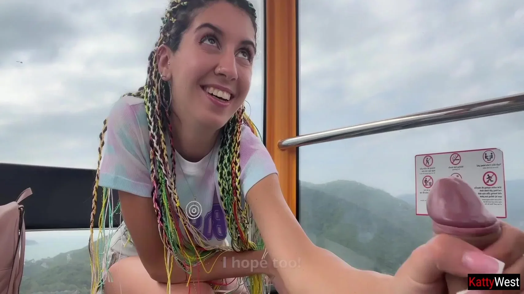 Public Dick Flashing - Girl Jerks My Cock And Swallows Cum On Ferris Wheel 10 Min - Katty West