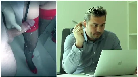 Sexy Businesswoman Gets Her Feet In Nylon Stockings Jizzed After Hardc