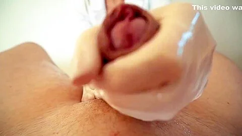 Professional Handjob By Sexy Nurse With Surgical Mask, Latex Gloves And Oil