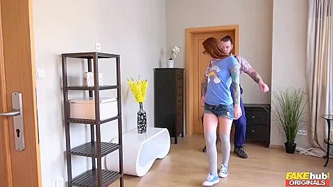 Foxy Sanie And Canela Skin - Redhead Bimbo With Glasses Shares Hard Pecker With H