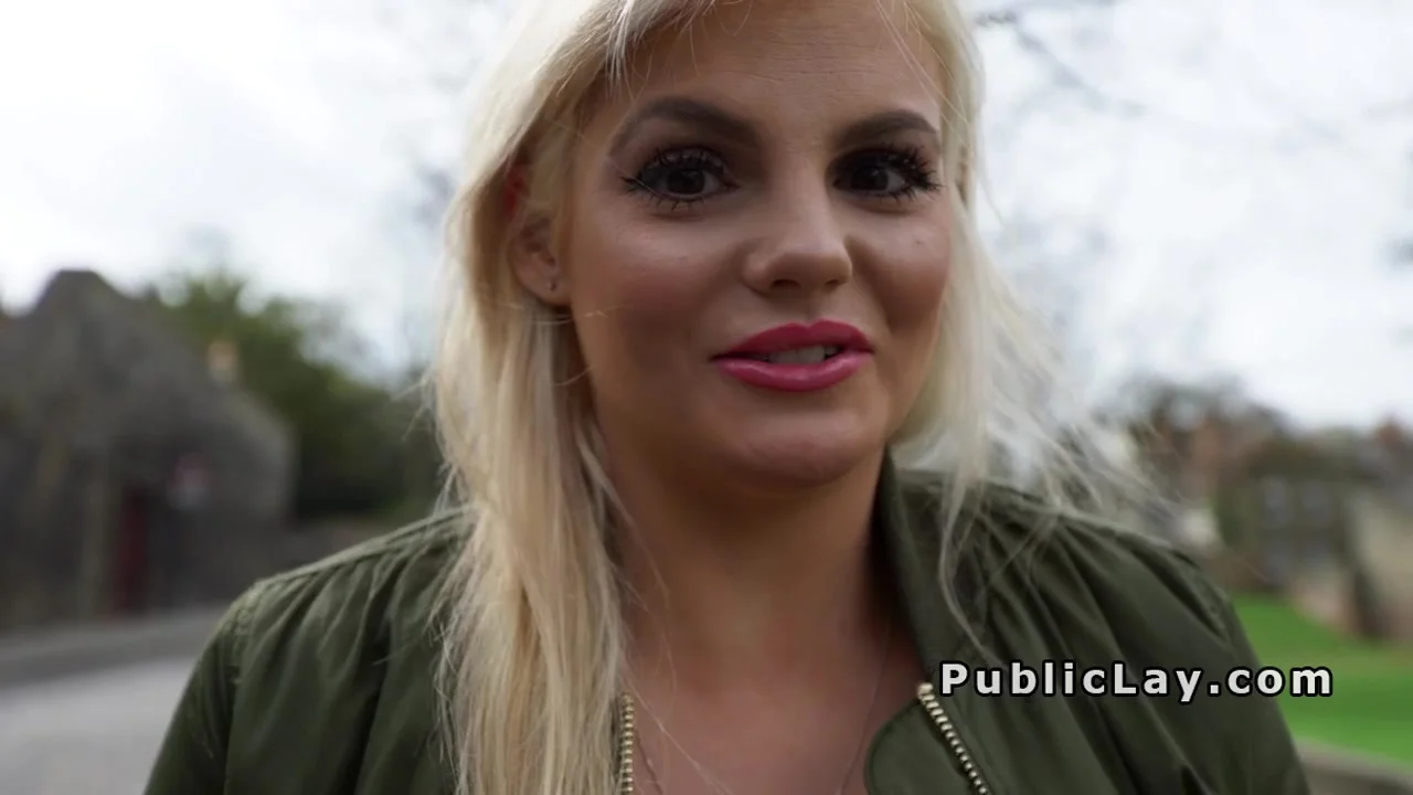 British hottie bangs for money in public