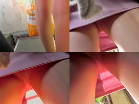 Mini skirt on gal's skinny butt in accidental upskirt