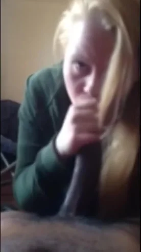 Young 19 year old blonde taking 10 inch BBC deepthroat