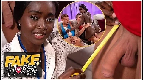 The Penis Inspector - Horny Ebony Babe Checks Out Two Big Hard Cocks In