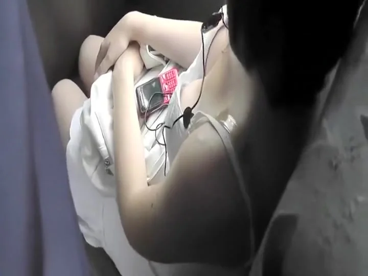 Sweet tits and an upskirt in a bus