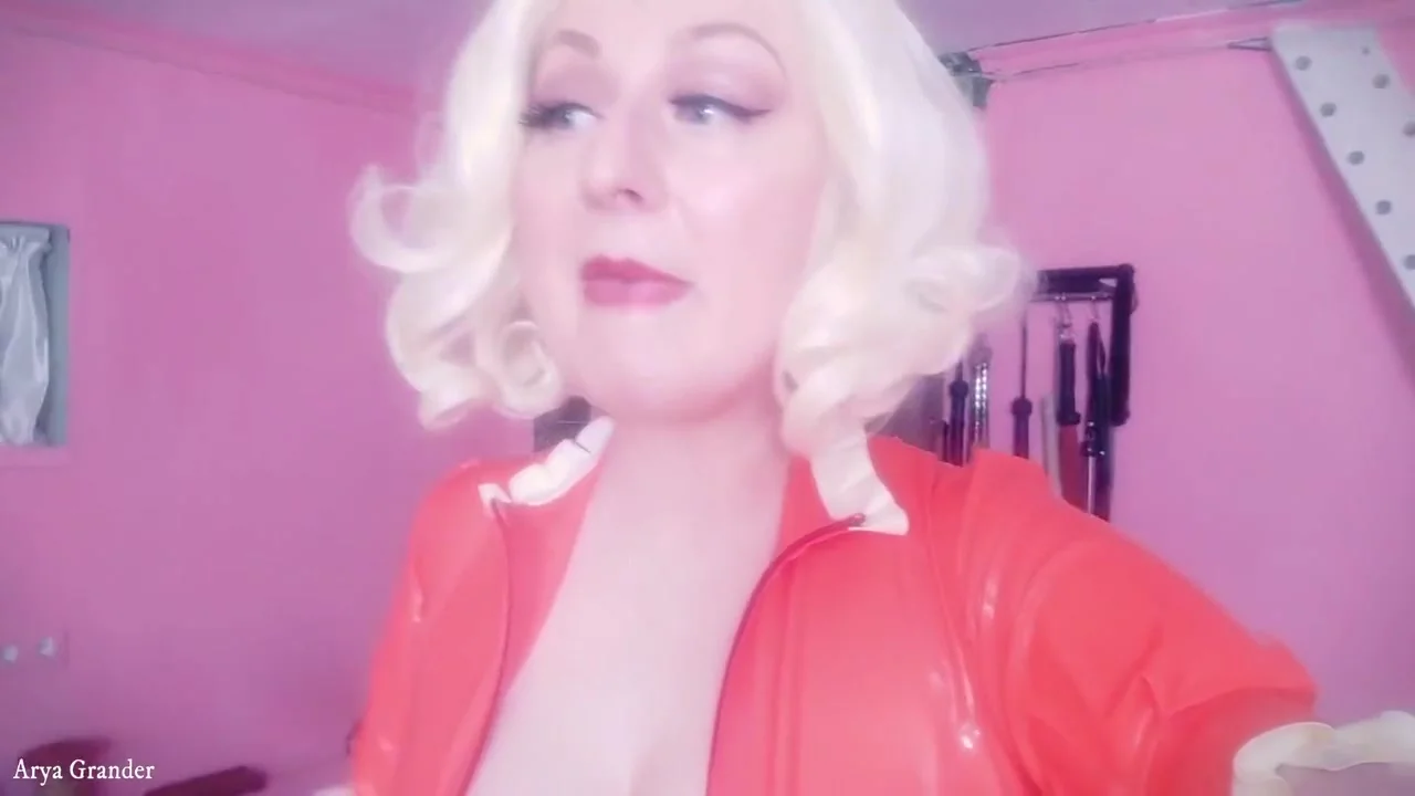 Selfie Video - Femdom Pov - Strap-on Fuck - Rude Dirty Talk From Latex Rubber Hot Blonde Mistress