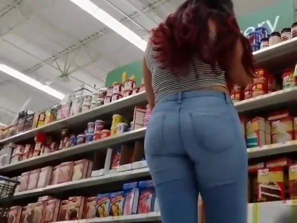 Long hair chick in tight jeans pants