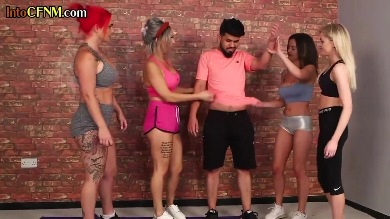 CFNM group yoga HJ 4 cum by yoga amateur dominant sluts