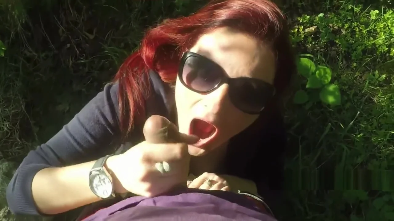 Slutty Redhead Blowjobs in the Forest